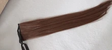 Eunice-coletero largo y recto con Clip en la cola, postizo con horquillas, extensiones de cabello sintético
