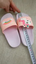 Suihyung-Zapatillas de unicornio arcoíris para niños y niñas, zapatos de playa para niños, pantuflas suaves para interiores