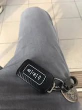 Funda de fibra de carbono para llave de coche, cubierta para MITSUBISHI OUTLANDER 3 Lancer 10 L200 ASX Colt Pajero sport ECLIPSE CROSS con llavero