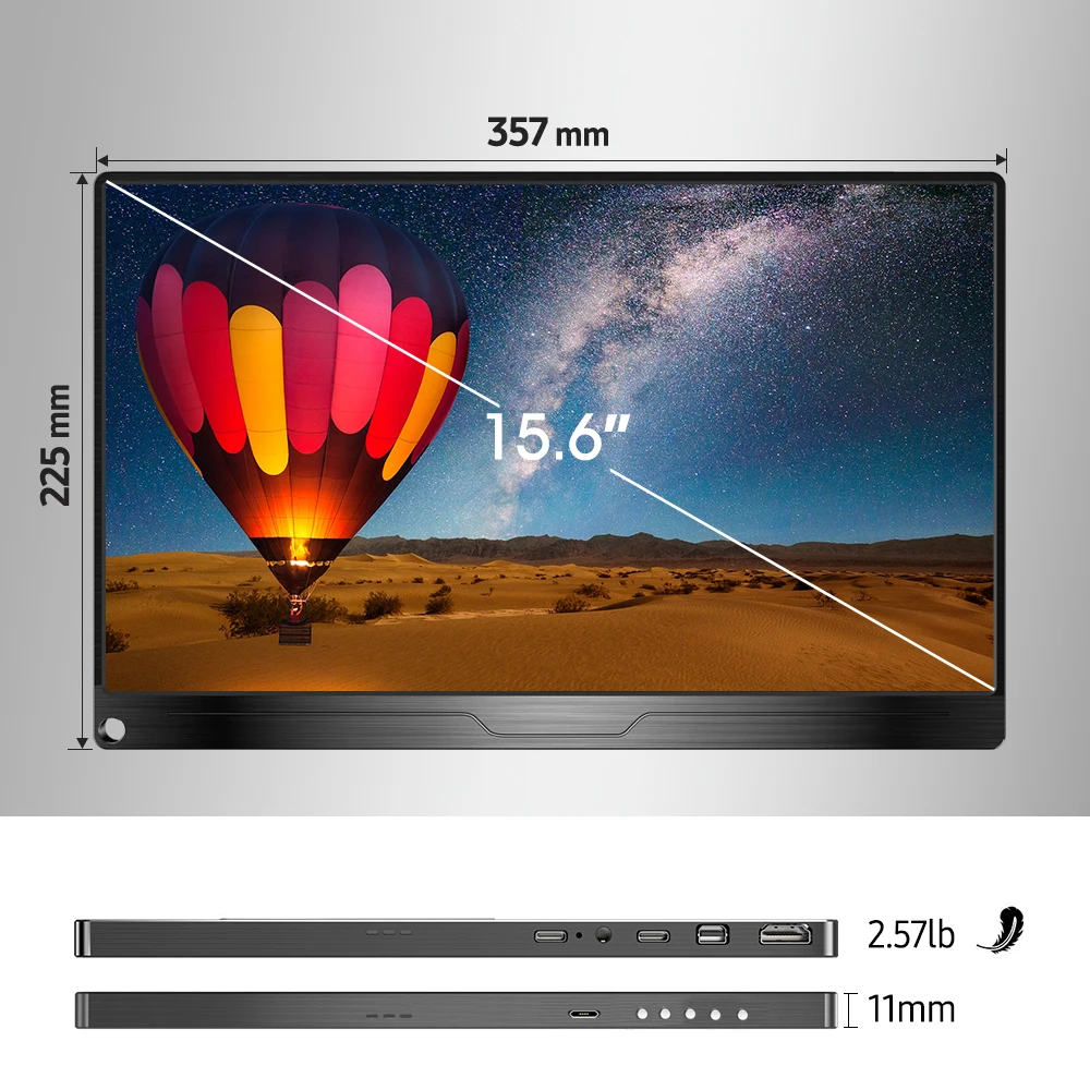 UPERFECT-4K ޴  Ʈ PC 15.6 IPS 3840x2160 UHD ܺ ȭ  LCD ÷, USB C Xbox PS4 ġ HDMI