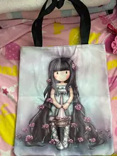 Bolso de hombro informal para mujer, bolsa a la moda con estampado de dibujos, de lona, bonita, de alta calidad, para escuela y para ir de compras
