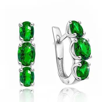 

Earrings made of silver with green cubic zirconia