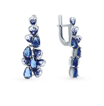 

Silver earrings with quartz and sunlight enamel sample 925 test