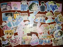 50 Uds. De pegatinas de Anime Ouran para Club de Host de escuela secundaria, calcomanías impermeables de Anime clásicas de Japón, pegatina para patineta maleta para portátil