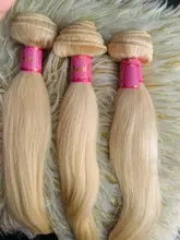 Extensiones de cabello de Color rubio miel 613, paquete de extensiones de cabello brasileño de 8 - 40 pulgadas, cabello humano Remy liso, se puede comprar 1, 3 y 4 paquetes de oferta