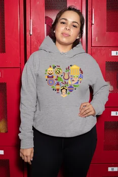 

Angemiel Wear Heart İçindeki Icons Gray Women 'S Hooded Sweatshirt