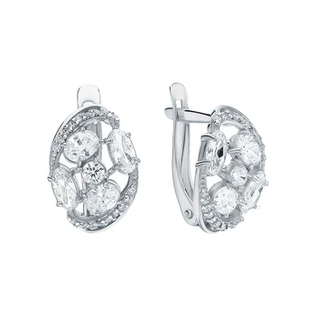 

Silver earrings with cubic zirconia sunlight sample 925 test