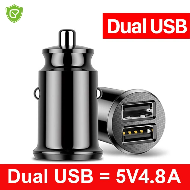 Dual USB Car Charger 4.8A Fast Charing 2 Port 12 24V Cigarette Socket