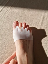 1 par de silicona del dedo del pie Corrector de juanete separadores para pies Corrector alisador para los dedos de los pies Haluksy callos Pad Corrector de Hallux Valgus