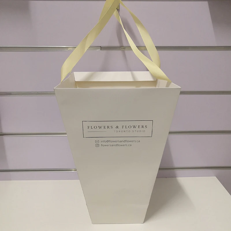 꽃을위한 500pcs 헤비 듀티 종이 봉투, 포장을위한 핸들이있는 대형 Capatity 두꺼운 종이 핸드백