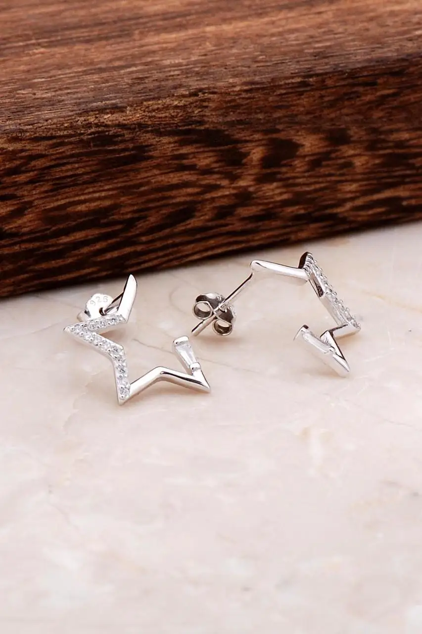 

Star Design Silver Earring 4857 High Quality Hand Made Original Filigree Silver Jewellery Gift for Women