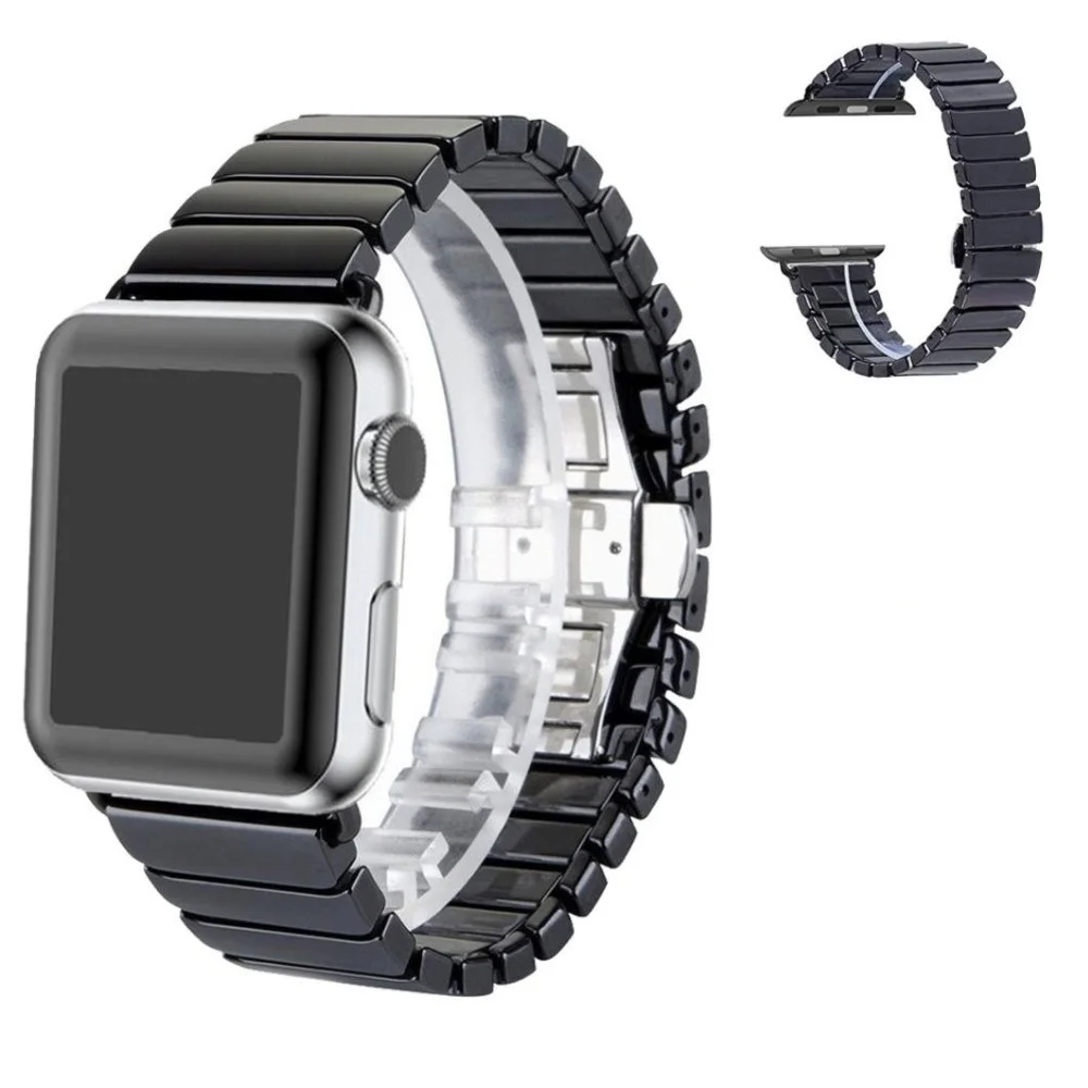 Ремешок для часов Apple Watch браслет керамический(Черный 42