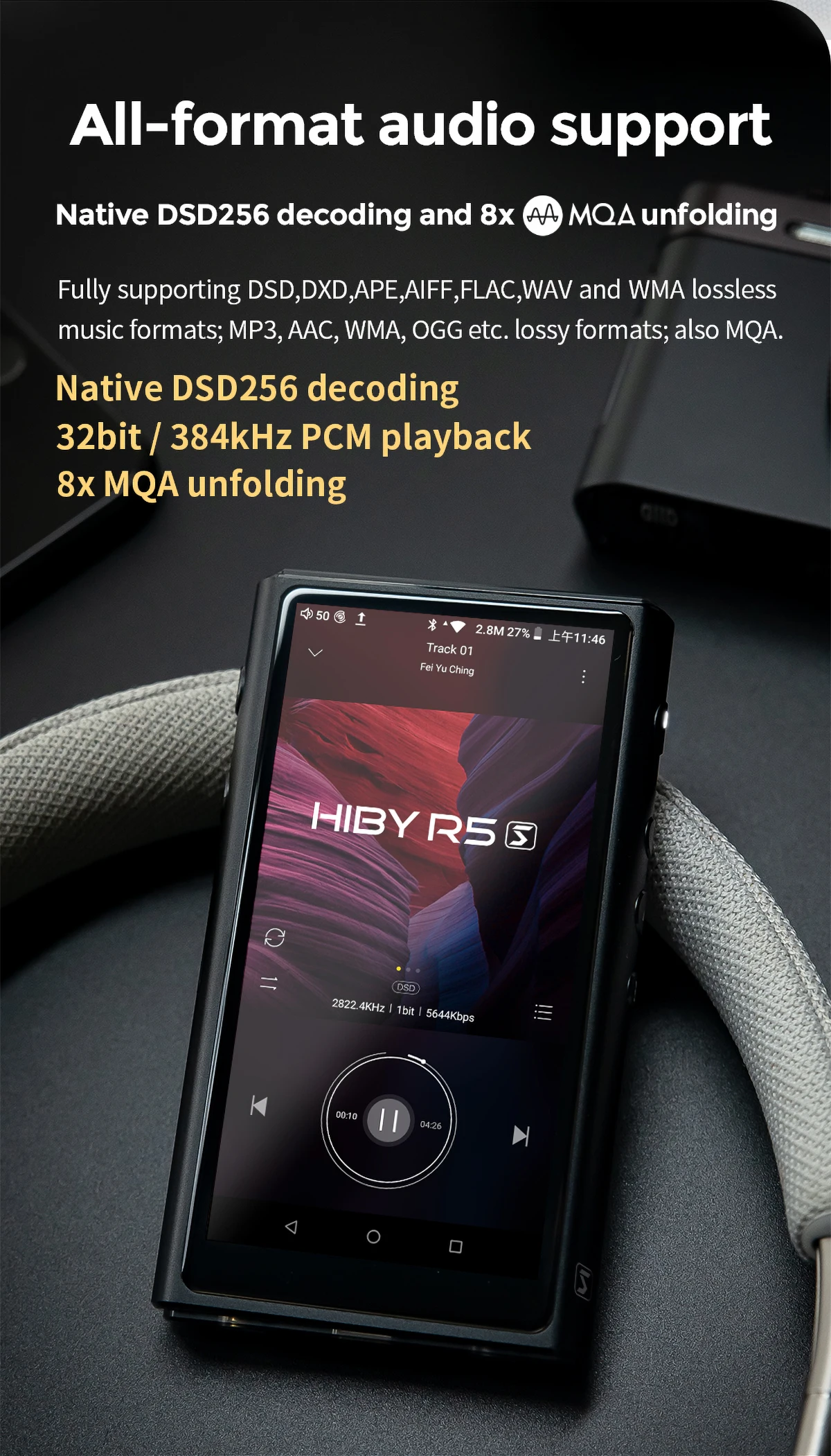 HiBy R5 Saber HiFi Tragbare Audio Musik Player USB DAC MP3 SE