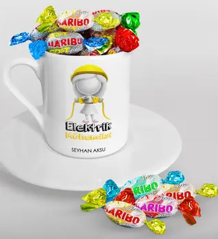 

Customized Electrical Engineer Turkish coffee Cup and Haribo Candy Gift Seti-2