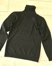 Suéter ajustado informal para hombre, jersey de cuello alto tejido, de punto ajustada, Tops de otoño e invierno, Color sólido, 2019