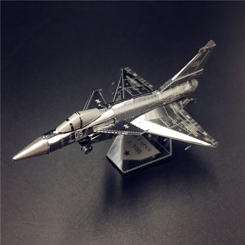 

HK NANYUAN 3D Metal Puzzle Model Kit J-10B Warplane Assembly Model DIY 3D Laser Cut Model Jigsaw Puzzle Toys for Kids Boys Adult