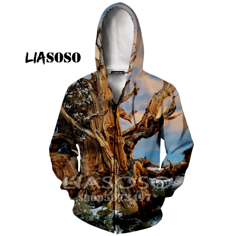 Liasoso, новинка, мужские толстовки, 3d принт, мертвые листья, дерево рок, повседневный спортивный дизайн, Осень-зима, длинный рукав, кардиган с капюшоном