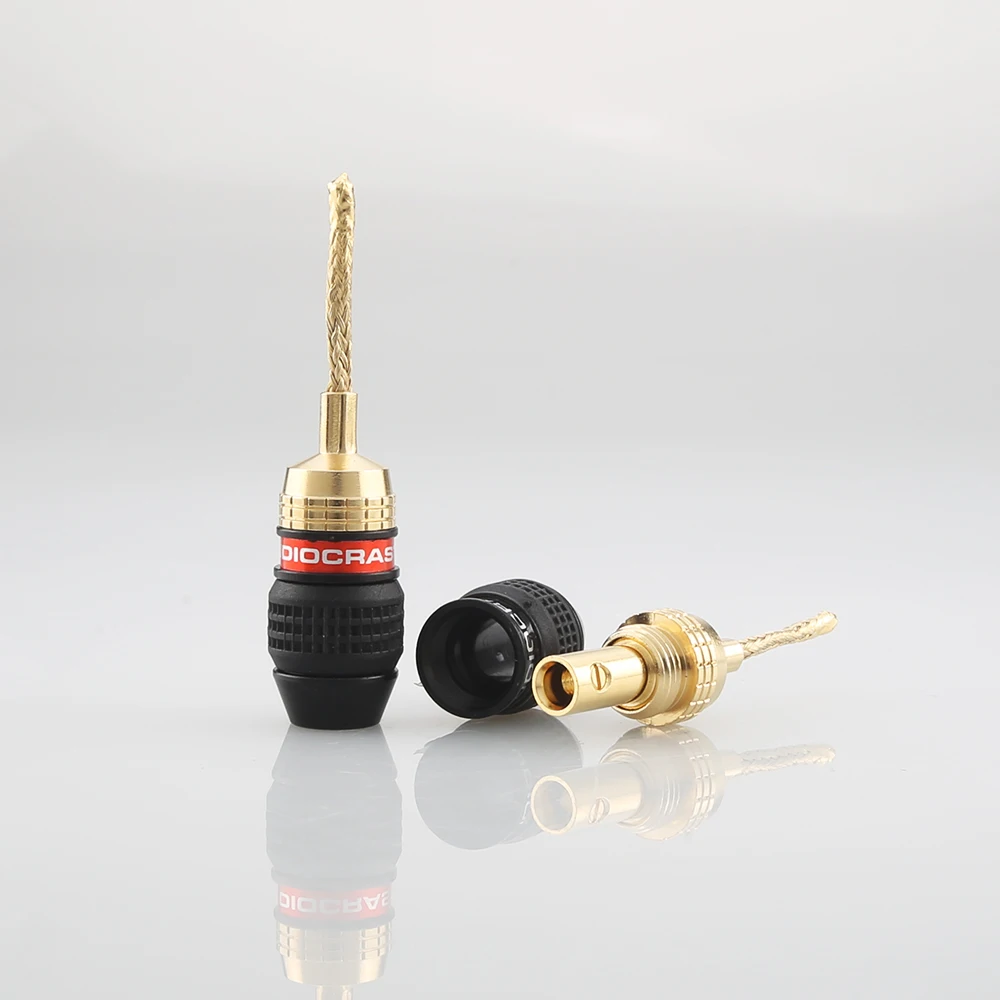 8XAudiocrast 스피커, 구리 와이어 편조 바나나 플러그 커넥터, HIFI 스피커 케이블 플러그, B836G, 2mm 핀