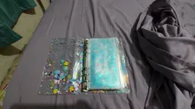 Funda para cuaderno con lentejuelas brillantes A5/A6, carpeta de archivos transparente de 6 anillos, carpeta de anillas de hojas sueltas, suministros de papelería Kawaii