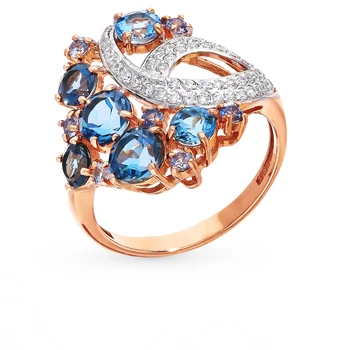 

Gold ring with Topaz and cubic zirconia sunlight sample 585