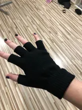 Guantes de lana de medio dedo para hombre y mujer, guantes de lana de Cachemira cortos de punto mitón de muñeca abrigado Unisex para el invierno, guantes elásticos de lana sin dedos