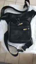 Bolsa cartuchera de cuero genuino para hombre, bolso cruzado, riñonera cinturón, cadera, viaje, motocicleta, bandolera mensajero