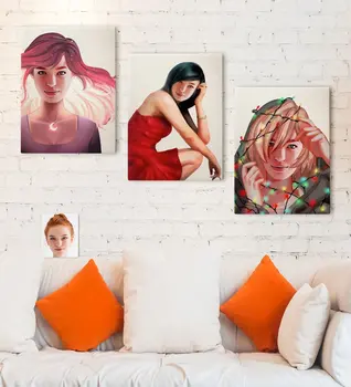 

Personalized 3'lü Women Abstract Caricature Of Canvas Table set 30x50cm-12