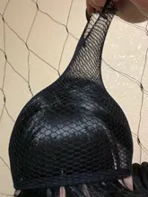 Malla de nailon para pelo de mujer, redecilla negra para la fabricación de pelucas, malla elástica, accesorios para pelucas, 1 unidad