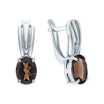 

Silver earrings with раухтопазами sunlight sample 925 test