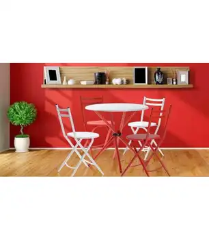 

Set kitchen LAIA Table 4 red and white chairs