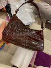 Bolso de compras Retro informal para mujer, bolsa de hombro con patrón de piedras, de cuero, con cadena de Color sólido, novedad de 2021
