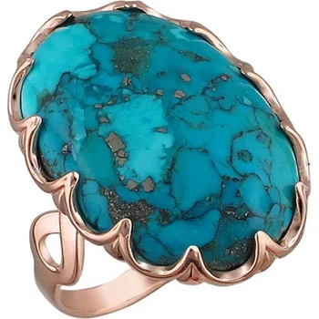 

Esthete ring with sodalite from silver with gilding