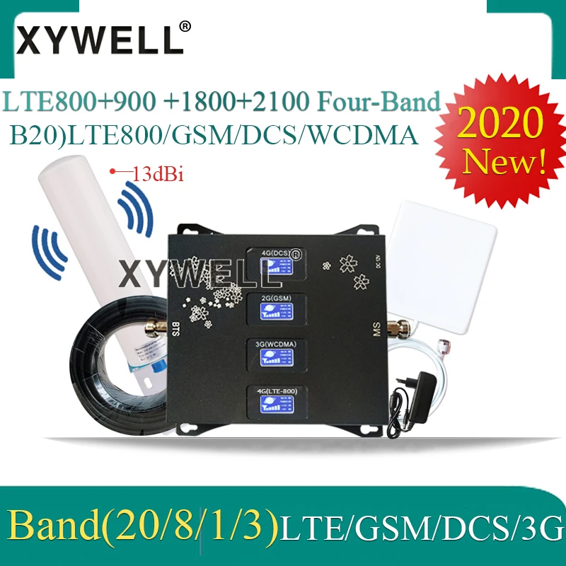 2020 Новинка! Четырехдиапазонный усилитель сотовой связи B20 800 900 1800 2100 МГц