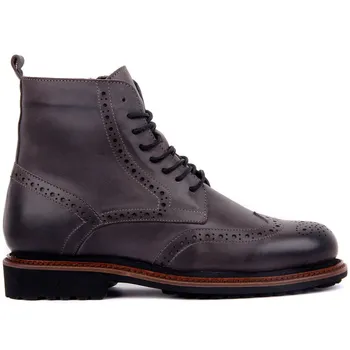 

Sail Lakers-Gray Leather Zipper Male Boots