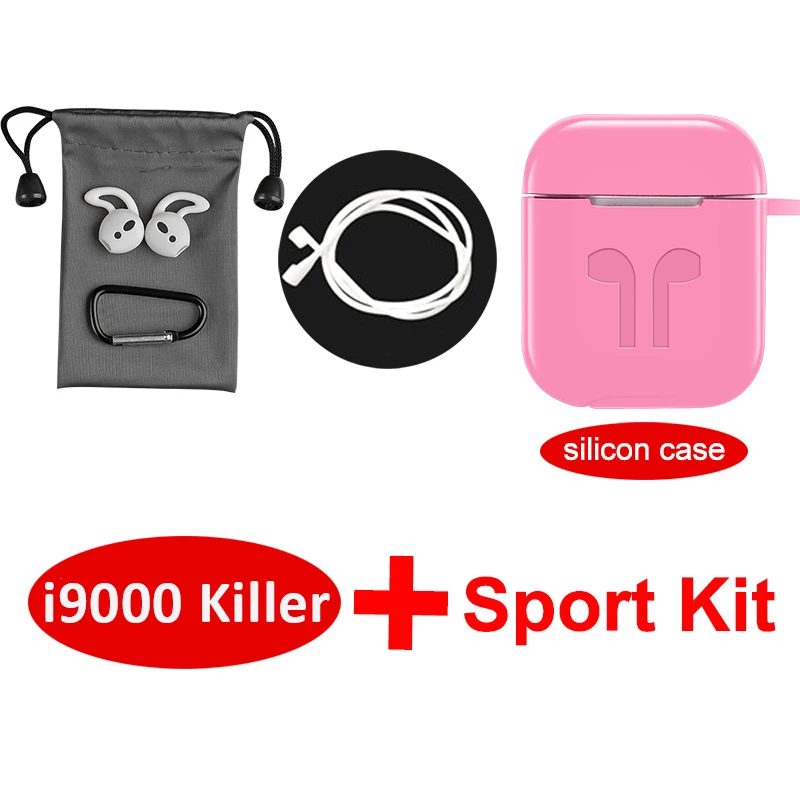 TWS i9000 убийца анти-гравитационная Крышка Bluetooth наушники беспроводные наушники спортивные для телефона Pk i7s i9s i10 i12 i20 i200 i10000 tws - Цвет: i9000 pink kit