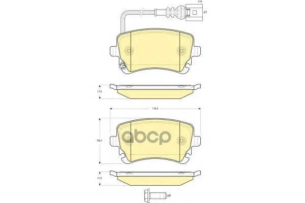 Колодки Тормозные Volkswagen T5 03/Multivan 03 С Датчиком Задние Girling 6115571 Girling арт. 6115571