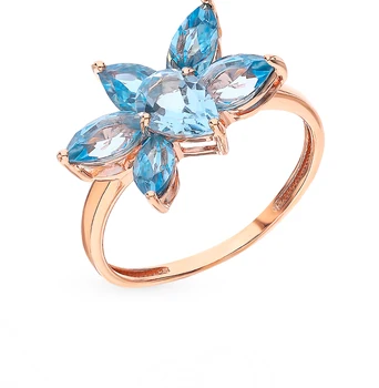 

Gold ring with Topaz sunlight sample 585 test
