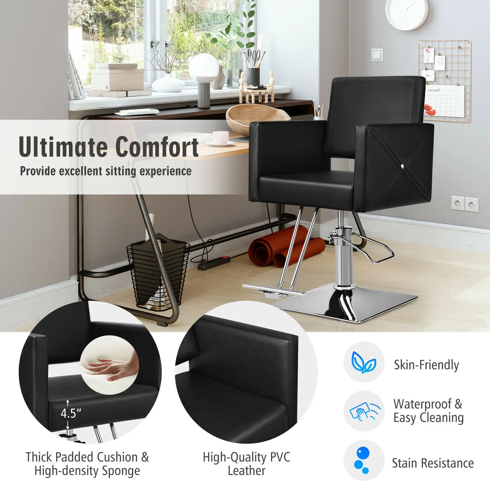 Description Picture 3 of itemSalon Chair for Hair Stylist Adjustable Swivel Hydraulic Barber Styling Chair