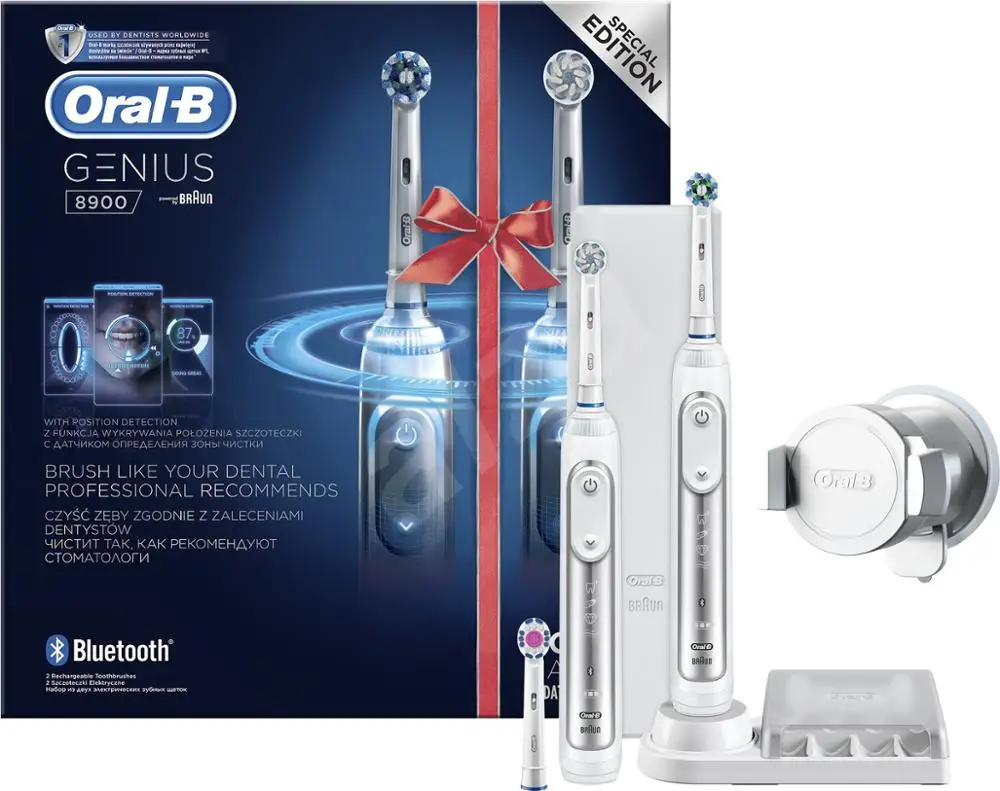 Oral-B Genius Pro 8900 Electric Toothbrush Braun Two Handle Pack with Bluetooth Oral-B Genius Pro 8900 Electric Toothbrush Braun Two Handle Pack with Bluetooth
