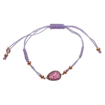 

Silver chain bracelet with Rose Gold Plated And Cubic Zirconia Pink Crack