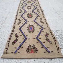 Винтажные шерстяные ковры ручной работы, ковер-дорожка 1'9''x11'11''/53x362 см