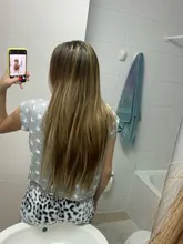 Leeons-extensiones de cabello con Clip 6H/613 #, conjunto de 6 unidades, 16 pinzas, cabeza completa, 55Cm, postizos de fibra sintética recta