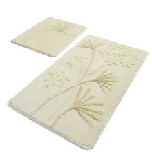 Коврики для ванной нескользящие Противоскользящие коврики противоскользящие орхидеи экрю 2'Li набор 60X100 см-50X60 см