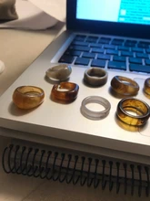 17KM-anillo acrílico de resina transparente para mujer, creativo coreano cuadrado geométrico redondo Irregular, joyería