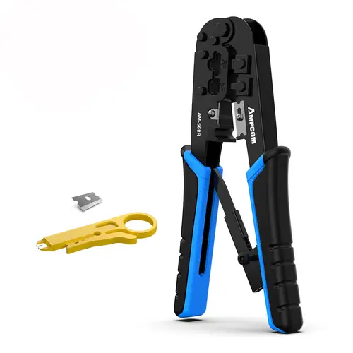 AMPCOM rj45 crimper RJ11 RJ45 Crimping Tool Ethernet Network LAN Cable Crimper Cutter Stripper Plier for 6P 8P RJ-11/RJ-12 RJ-45 - Image 7