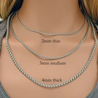 10 Pièces Chaîne de Boîte Ronde Collier Couleur Or 2mm 3mm Chaîne de Boîte en Acier Inoxydable pour Hommes ou Femmes 6