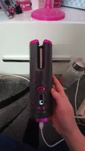 Rizador de pelo inalámbrico y giratorio automático, recargable por USB rizador de pelo, pantalla LED, herramienta de estilismo ajustable con temperatura