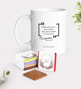 

Personalized Ataturk Teacher White Mug and Chocolate Gift Seti-1