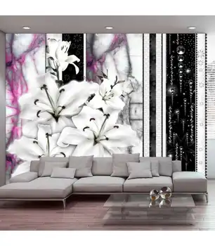 

Photo Mural-lilies crying in purple marble