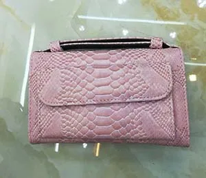 Зеленый клатч со змеиным узором, женская сумочка на цепочке, многофункциональный кошелек, женская модная сумка на плечо со змеиным узором, кошелек с цепочкой - Цвет: Classic  Pink